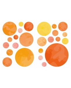 Väggdekal - Prickar / Orange 02