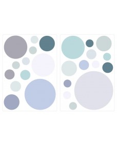 Väggdekal - Prickar / Pastell ljusblå och grå