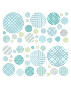 Väggdekal - Prickar / Blått mönster