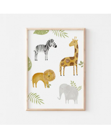 Safari Poster / Djur med löv