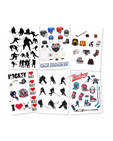 Klistermärken - Hockey /  Ice Hockey  Blandade 6 ark