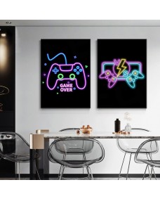 Posters - GAME OVER / Neon / Set med 2