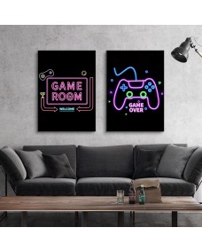 Posters - GAME ROOM / Neon / Set med 2