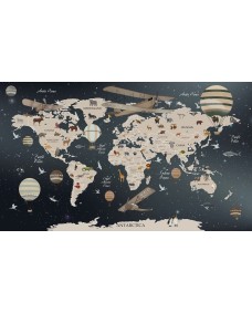 Affisch - Världskarta / Luftballonger