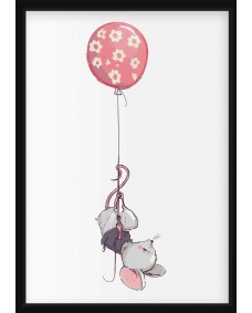 Poster - Mus med ballong