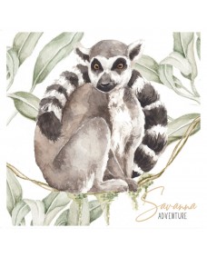 Väggdekal - Lemur Savanna Adventure