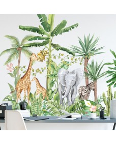 Väggdekor - Akvarell djungel