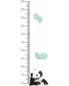 Väggdekal - Panda med rosa ballonger / Höjdmått