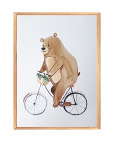 Poster -  Björn rider cykel