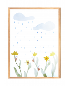 Poster - Moln och Blommor