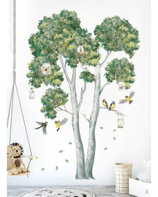 Väggdekal - Träd och fåglar