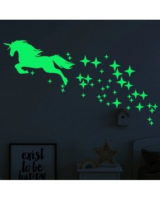  Väggklistermärken - Unicorn / Glow in the Dark