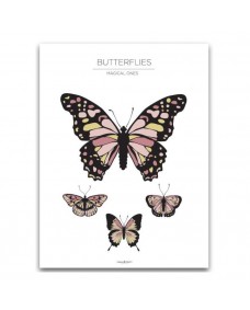 Poster - Fjärilar / Vit