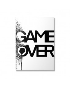 Poster -  GAME OVER / Svart och vitt