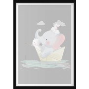 POSTER - Elefant i Pappersbåt