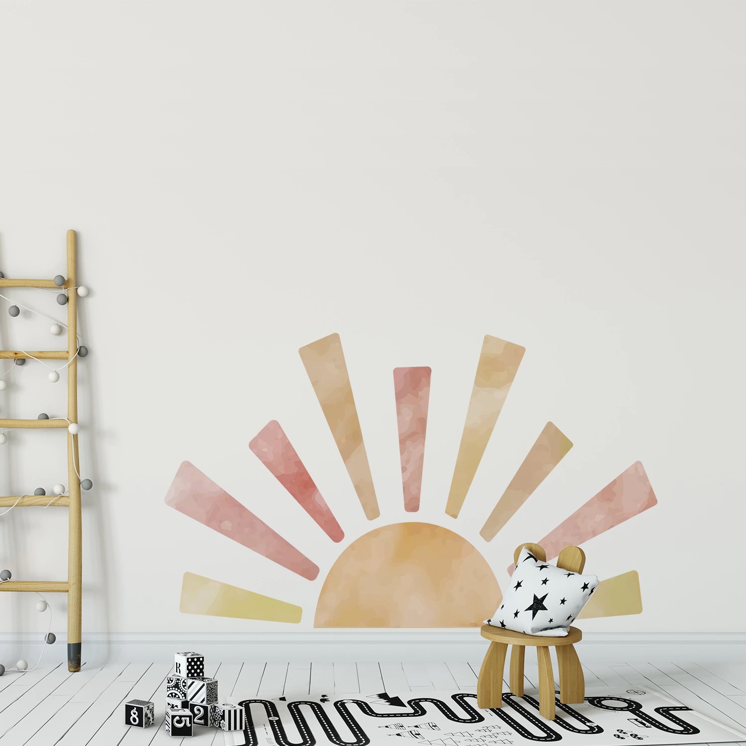Väggdekal - Halv sol / Pastell