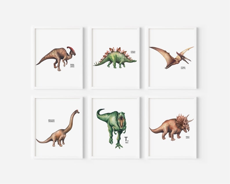Posters - Dinosaurier / set om 6