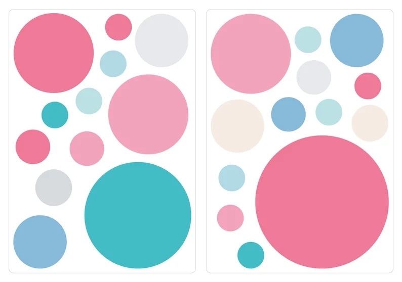 Väggdekal - Prickar / Pastel