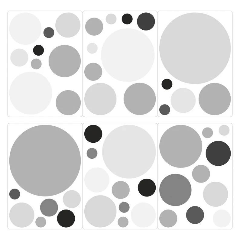 Väggdekal - Prickar / Stengrå
