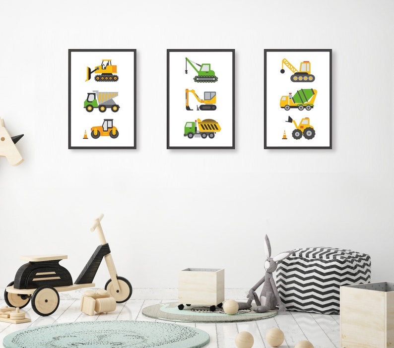 Posters - Bygglastbilar/set med 3