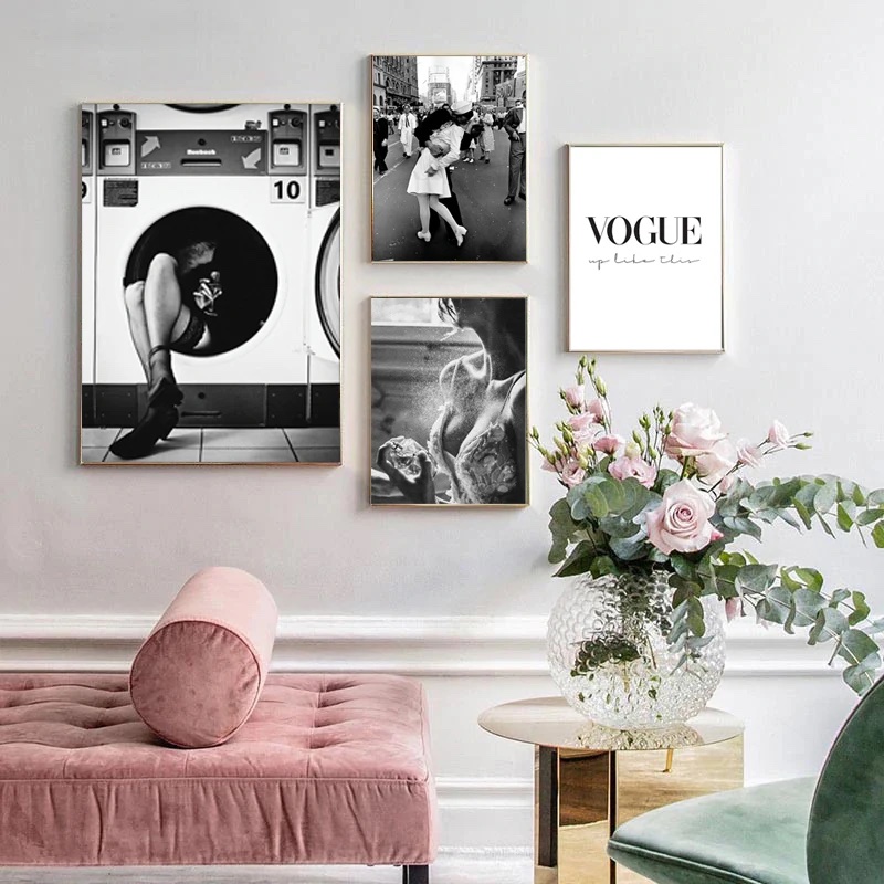 Affisch – Svartvitt modekonst / VOGUE / Sats om 4