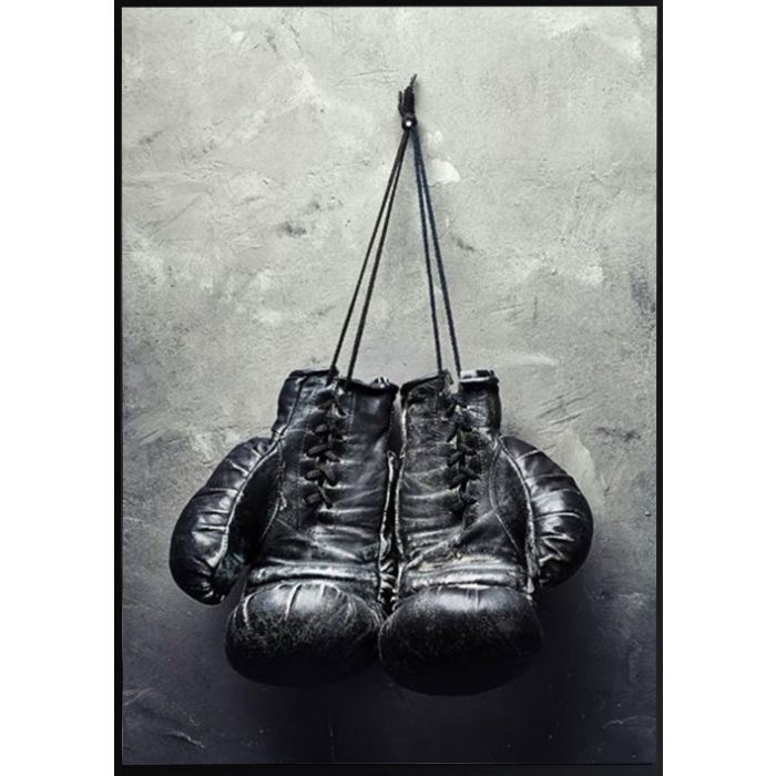 Poster - Svarta boxningshandskar / Plattpackade