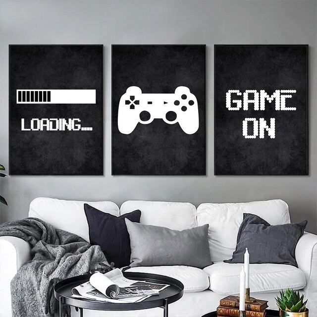 Posters - GAME ON / LOADING / Set om 3