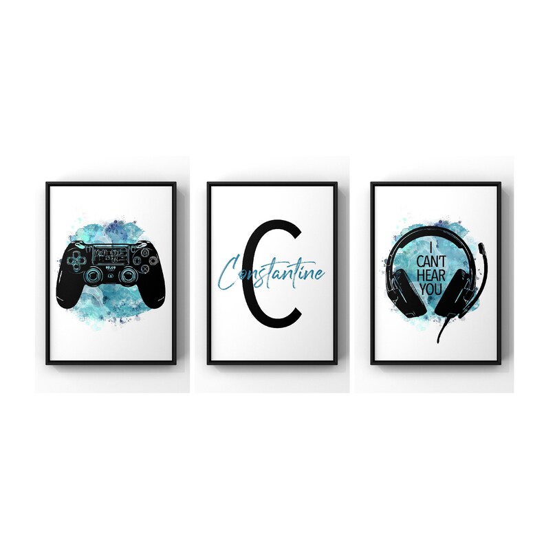 Posters - PS4-kontroll och headset / Personlig / Set om 3