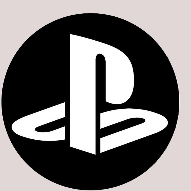 Väggdekal - PlayStation / Svart och Vitt / Runda