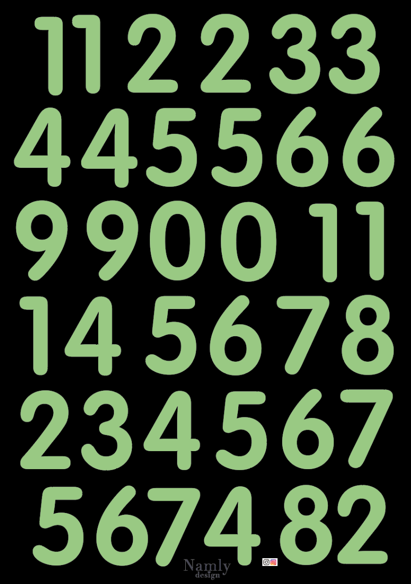 Väggdekal - Siffror / Medium / Självlysande
