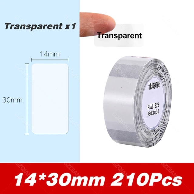 Niimbot-etikett för D101/110 / 14 x 30 mm, 210 st / Transparent