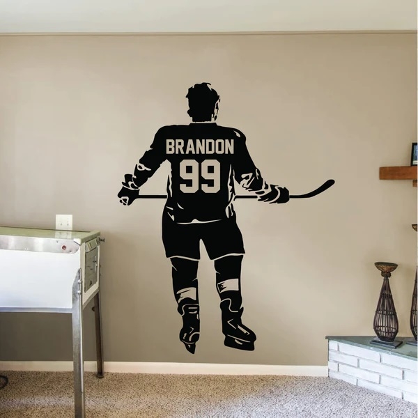 Wallstickers - Hockeyspelare / Personlig / Genomskinlig