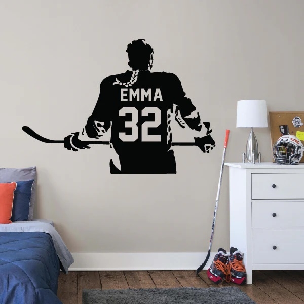 Wallstickers – Hockeyspelare / Personligt namn och nummer / 02