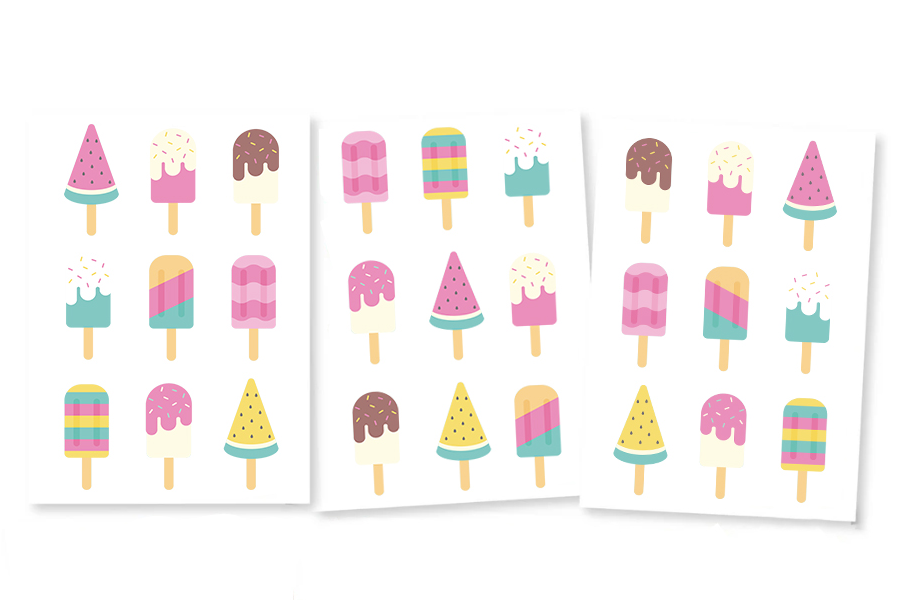 Klistermärken -   Glass blandade 3 ark