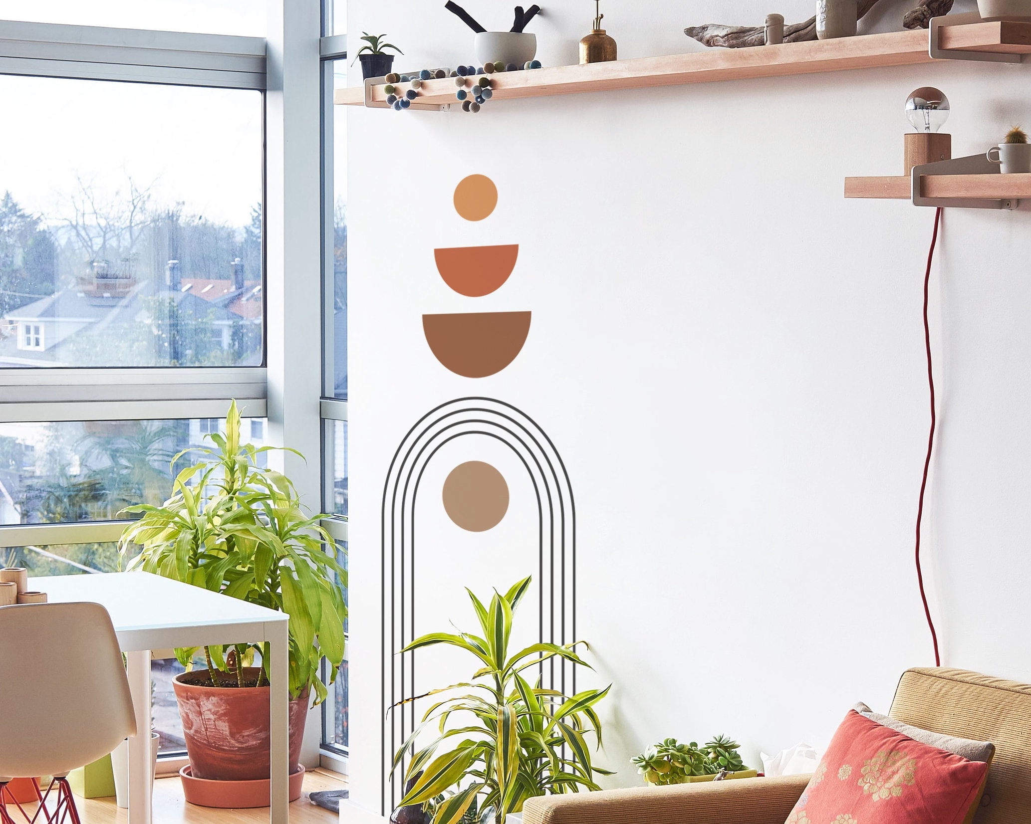 Väggdekal - Boho färgblock/abstrakt modern konst