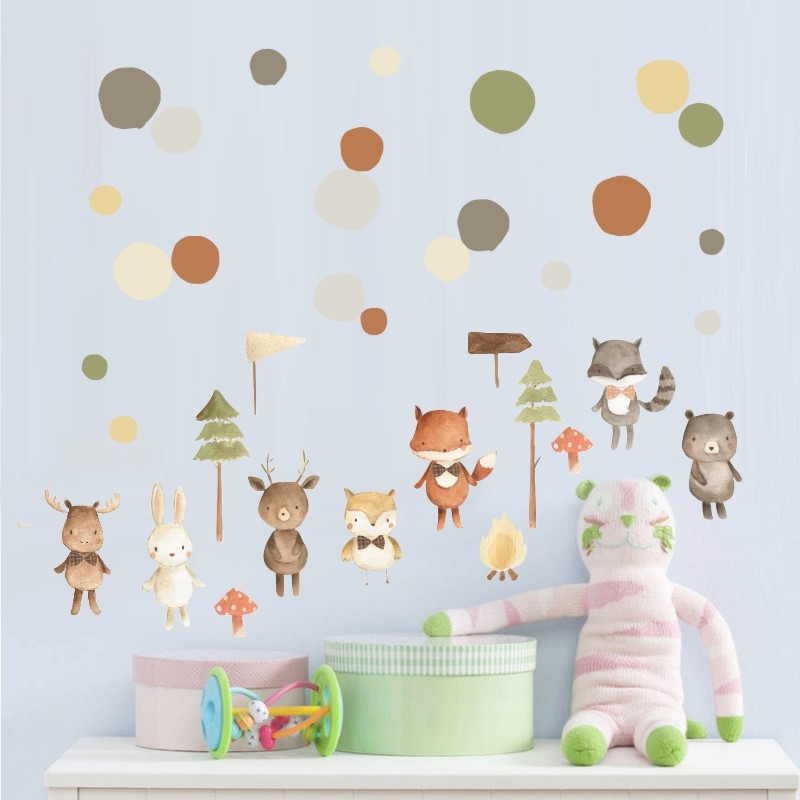 Wallstickers  -  Mini skogsdjur med älg