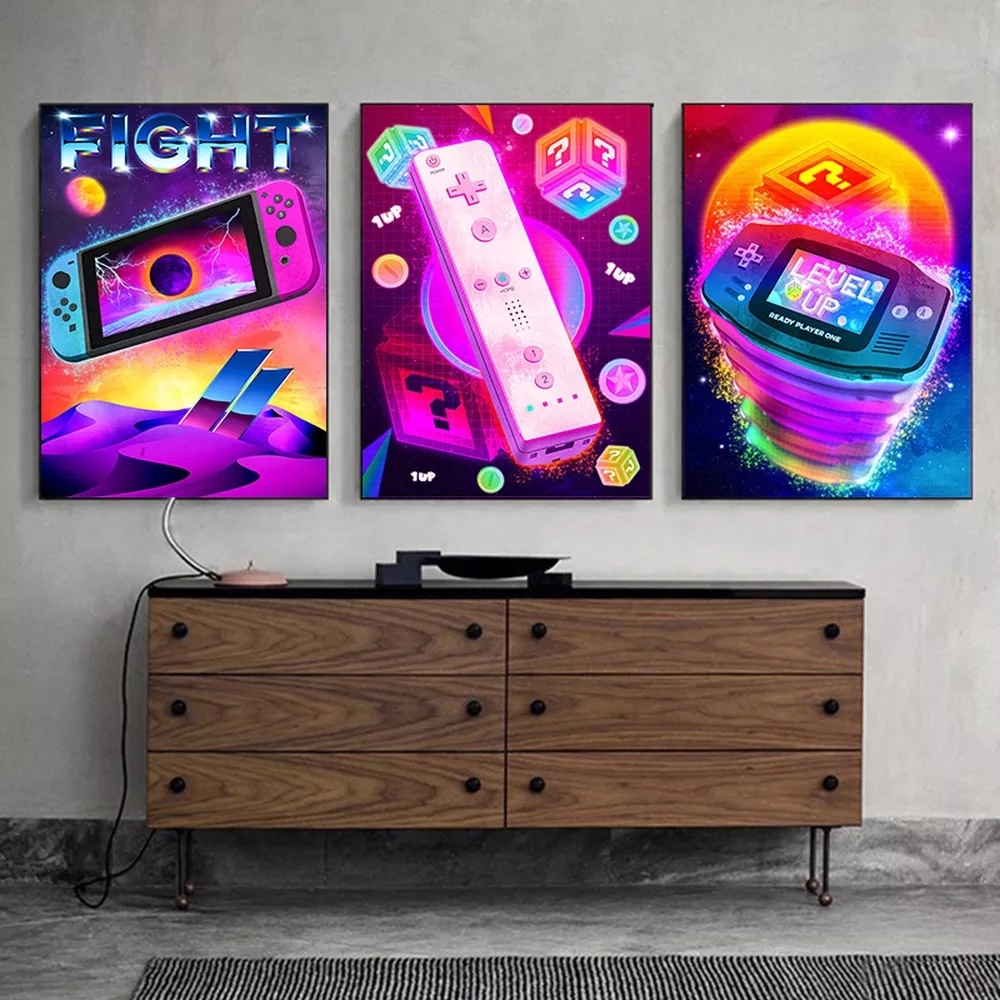 Posters - FIGHT / LEVEL UP / Set om 3