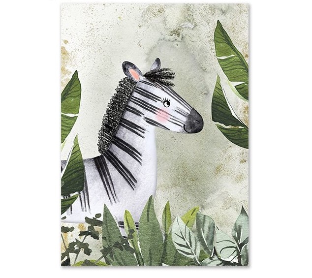 Affisch - Tecknade Zebra
