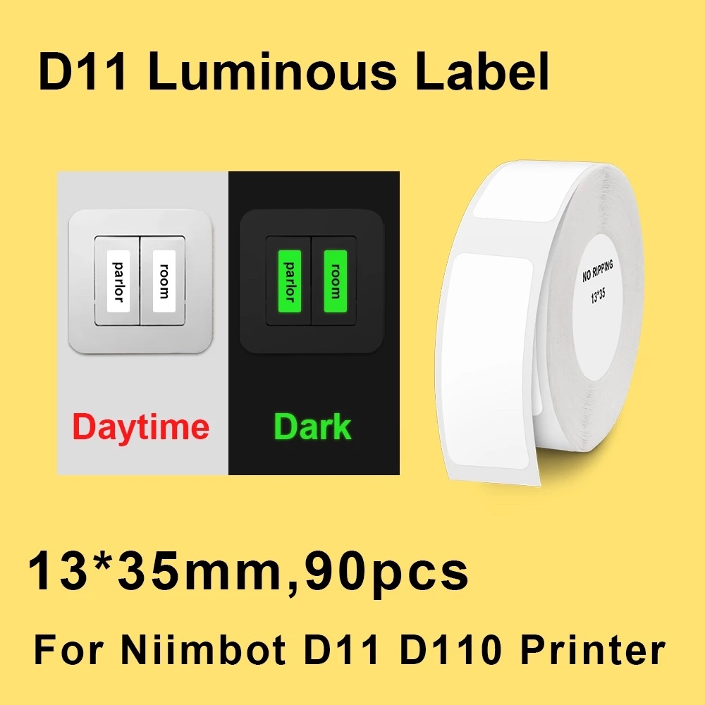 NIIMBOT Thermal Labels Stickers / 13 x 35 mm / 90st / Självlysande