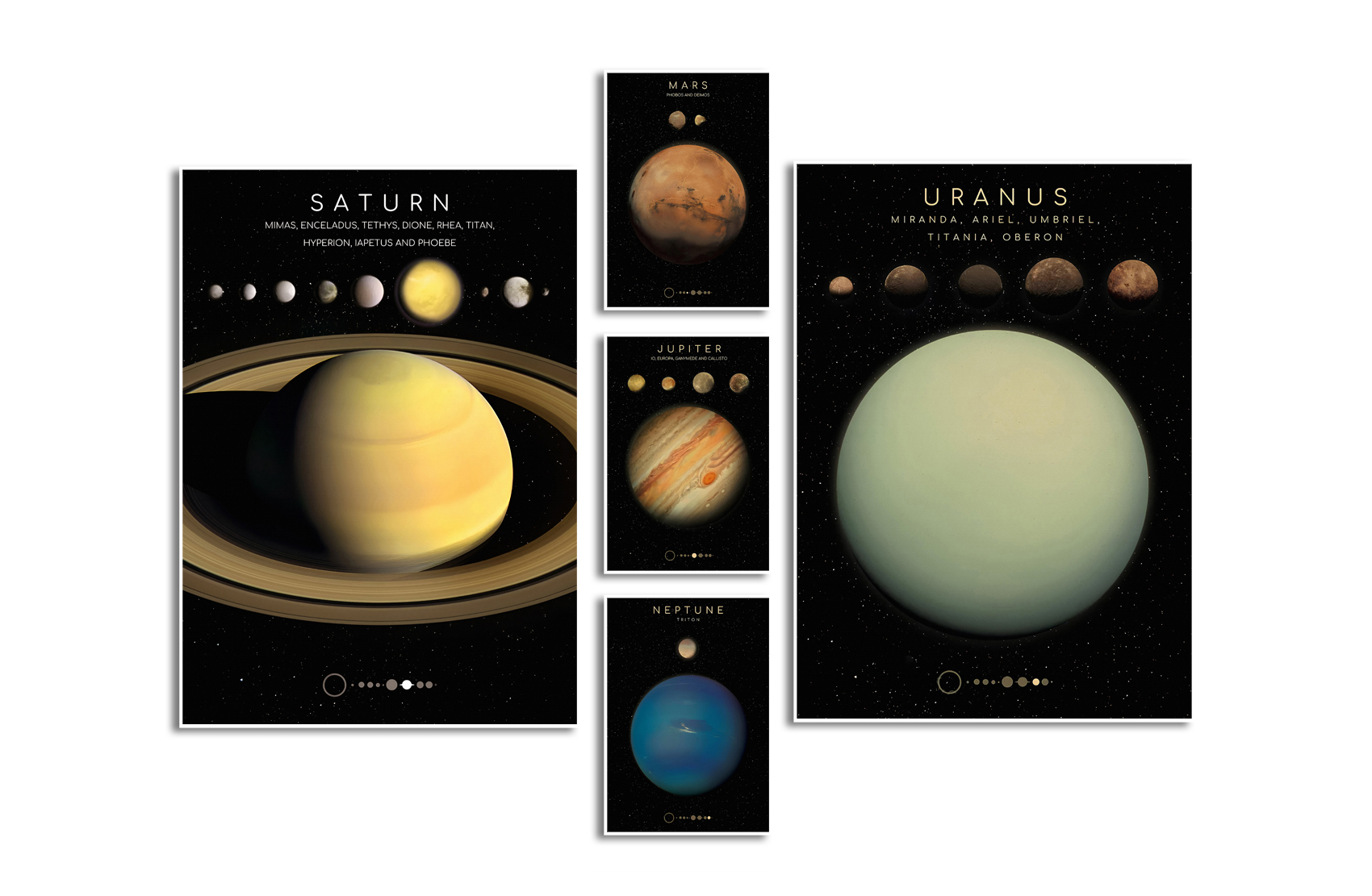 Affisch – URANUS / JUPITER / NEPTUNE / SATURN / MARS / Sats om 5
