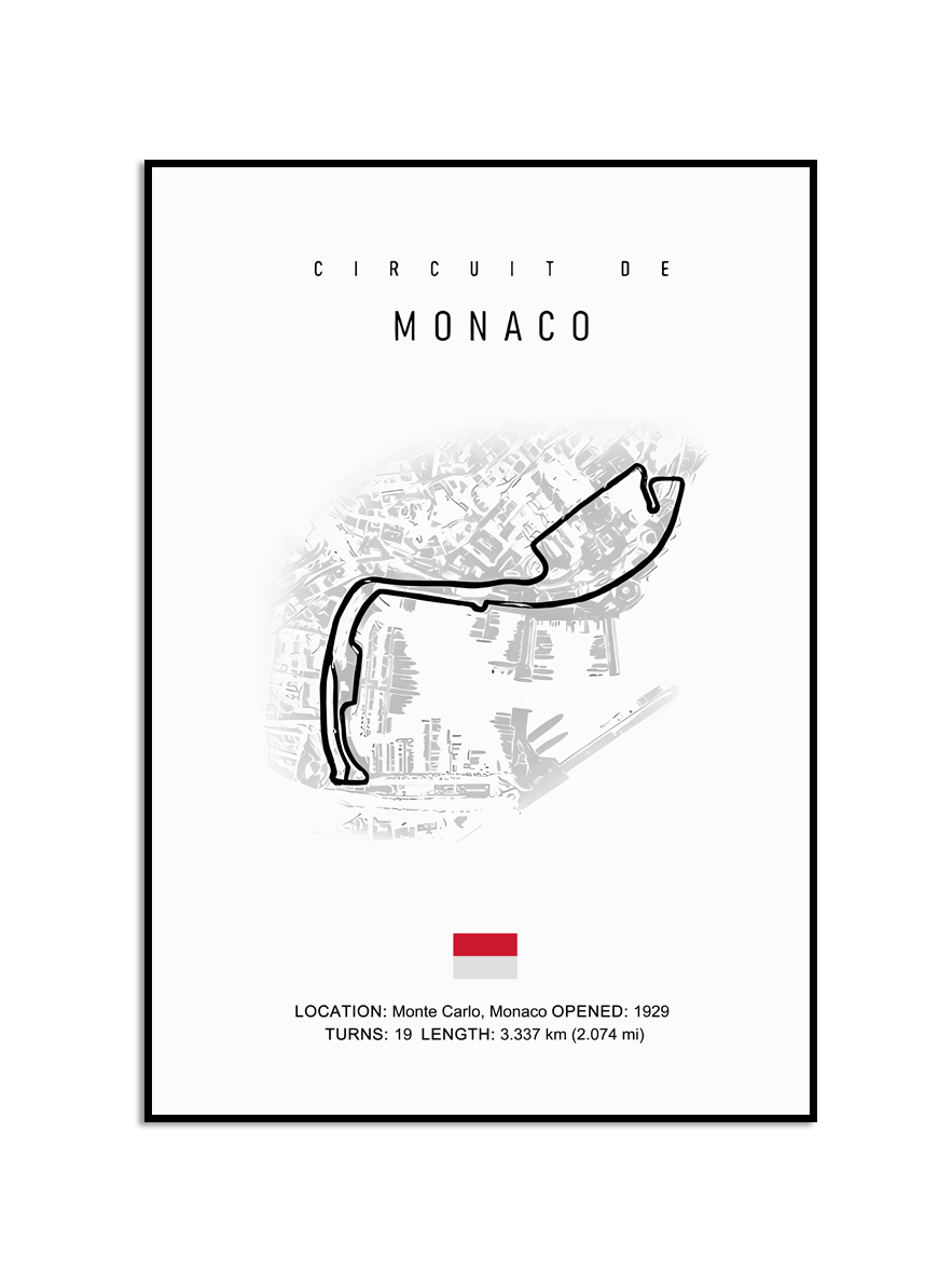 Affisch – CIRCUIT DE / MONACO / Vit