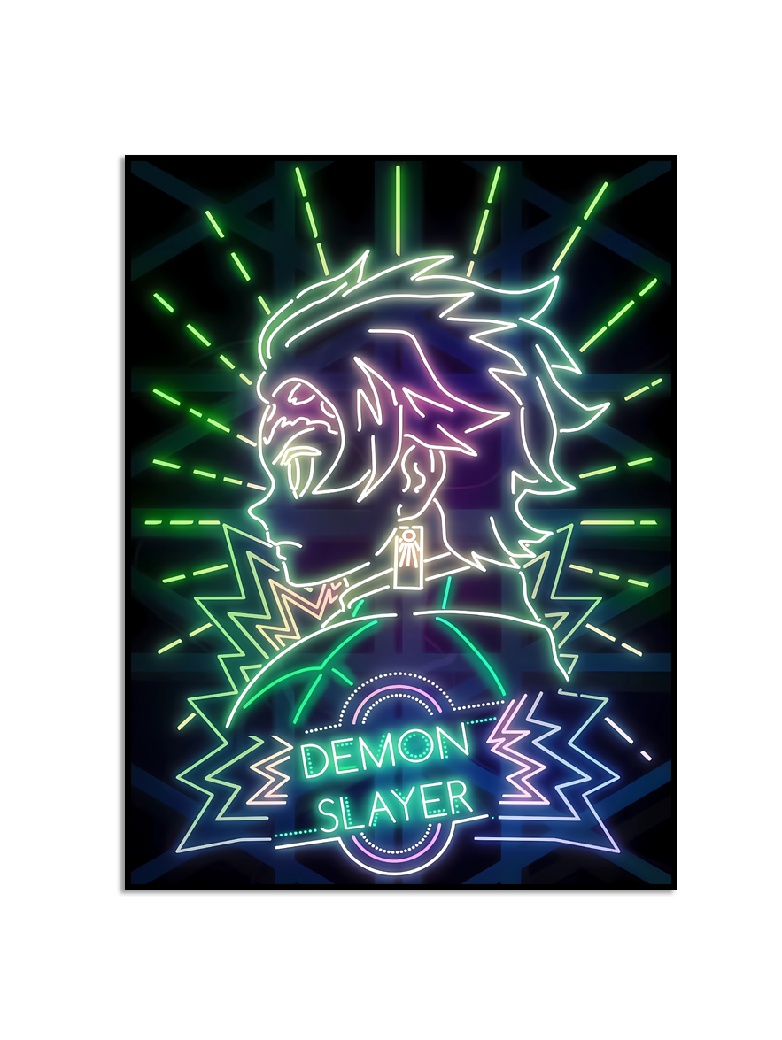 Affisch – Japan Anime-figur / Neon / DEMON SLAYER