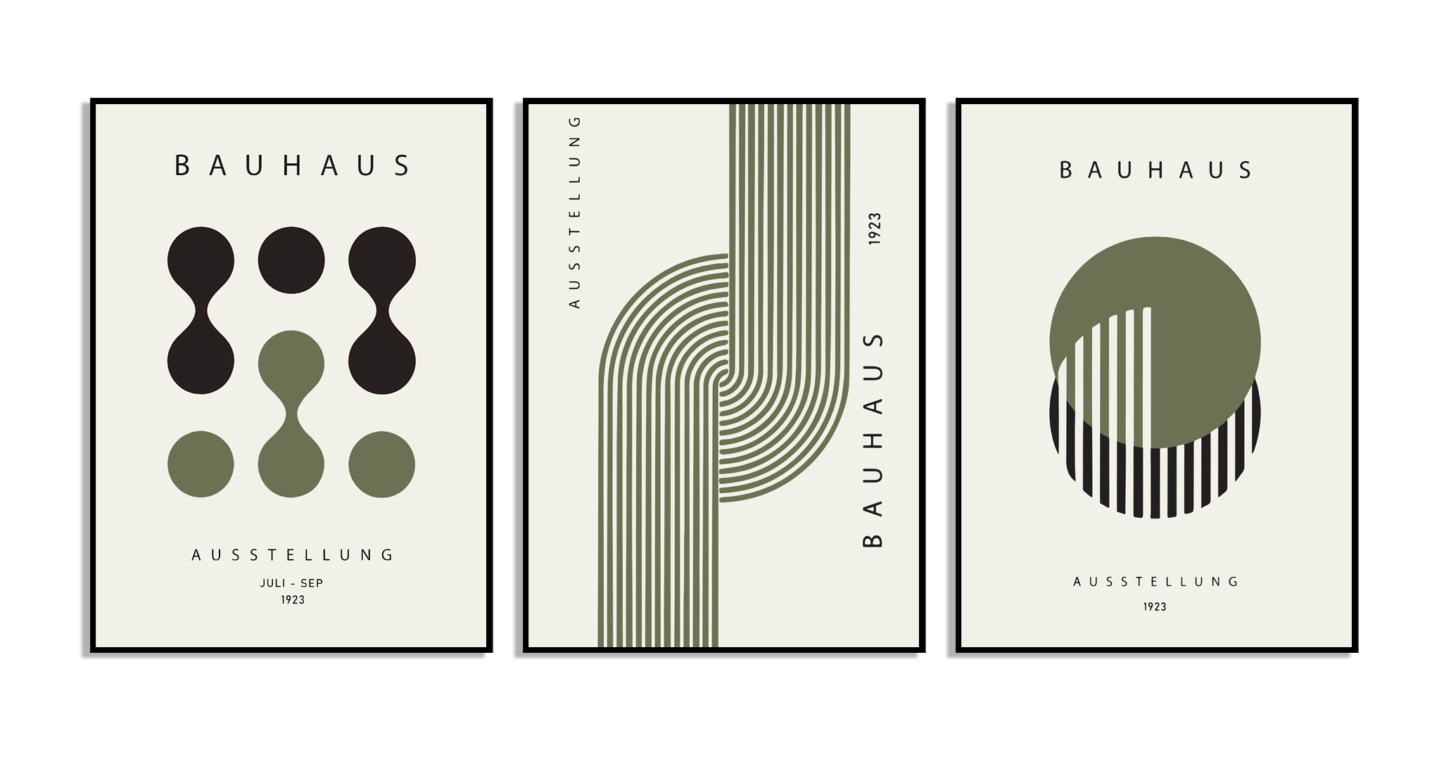 Bauhaus Art Väggaffisch - Set om 3