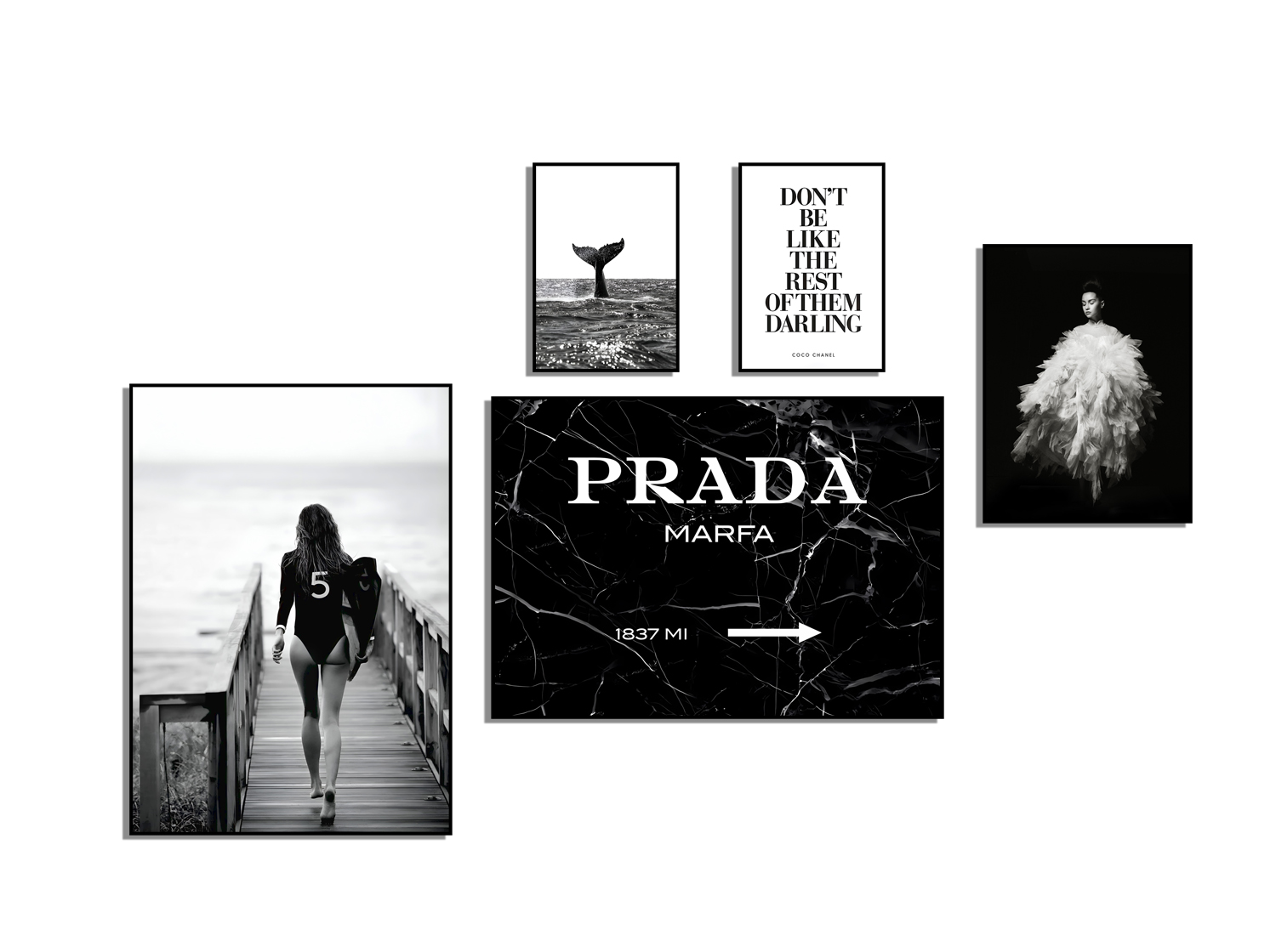 Affisch – Uttryck av Elegans / PRADA / Set om 5
