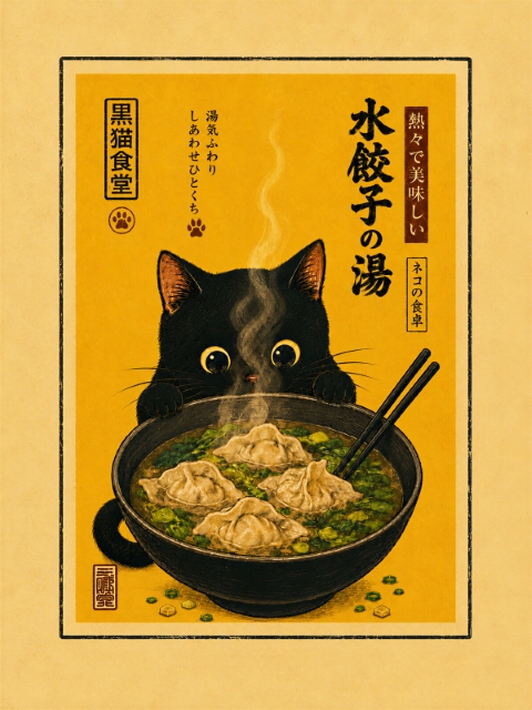 Poster - Katt Ramen Konst