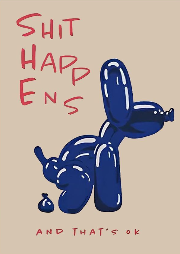 Blå Ballonhund Affisch