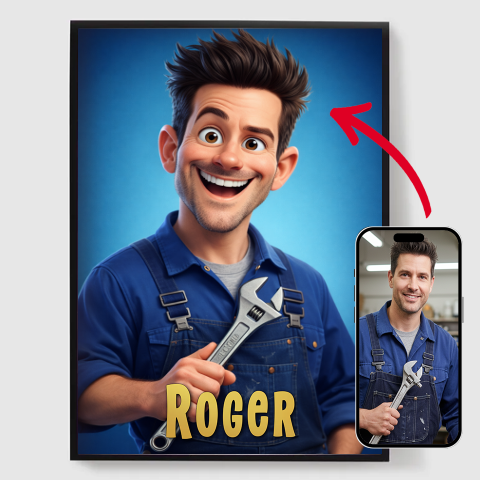 Personliga Posters - 3D Karikatyr - AI Poster