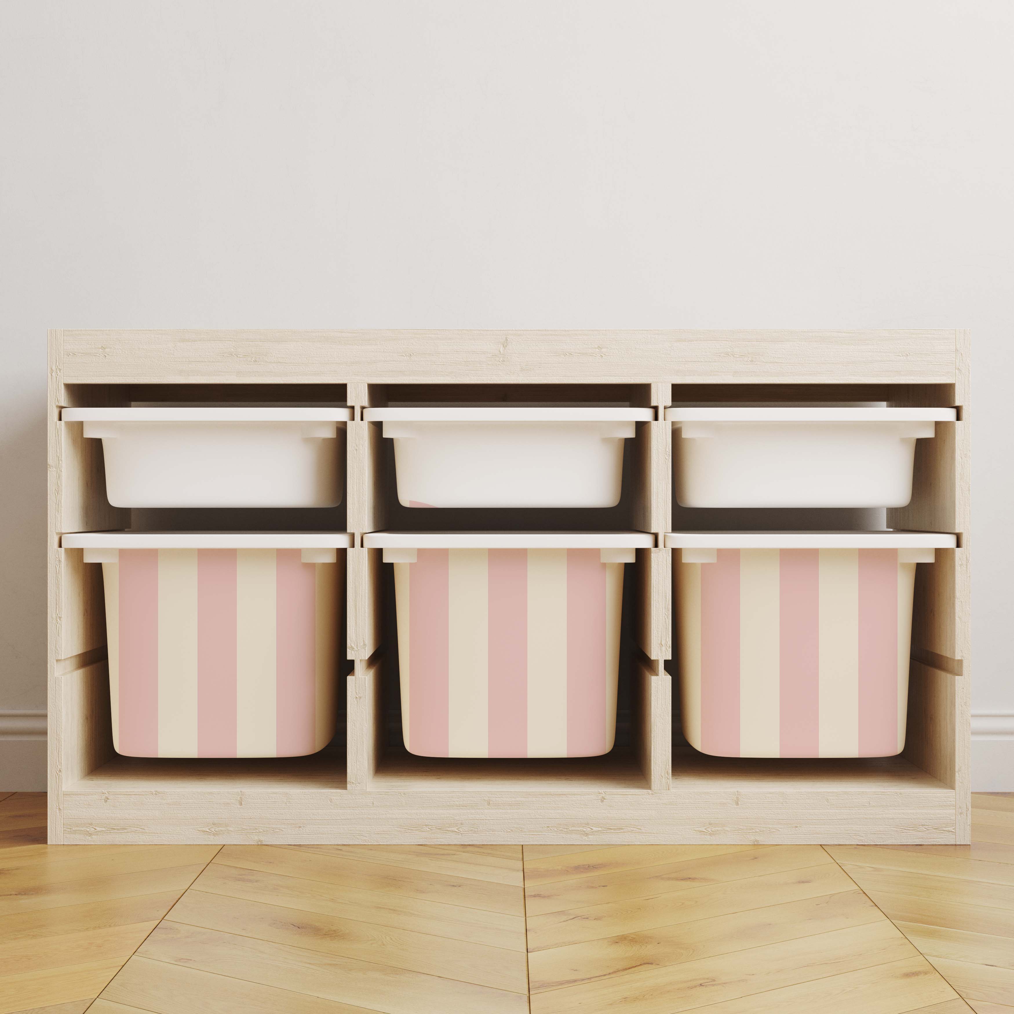 Självhäftande klistermärken – Trofast Box Decals / Välj storlek / Stripes pink-cream