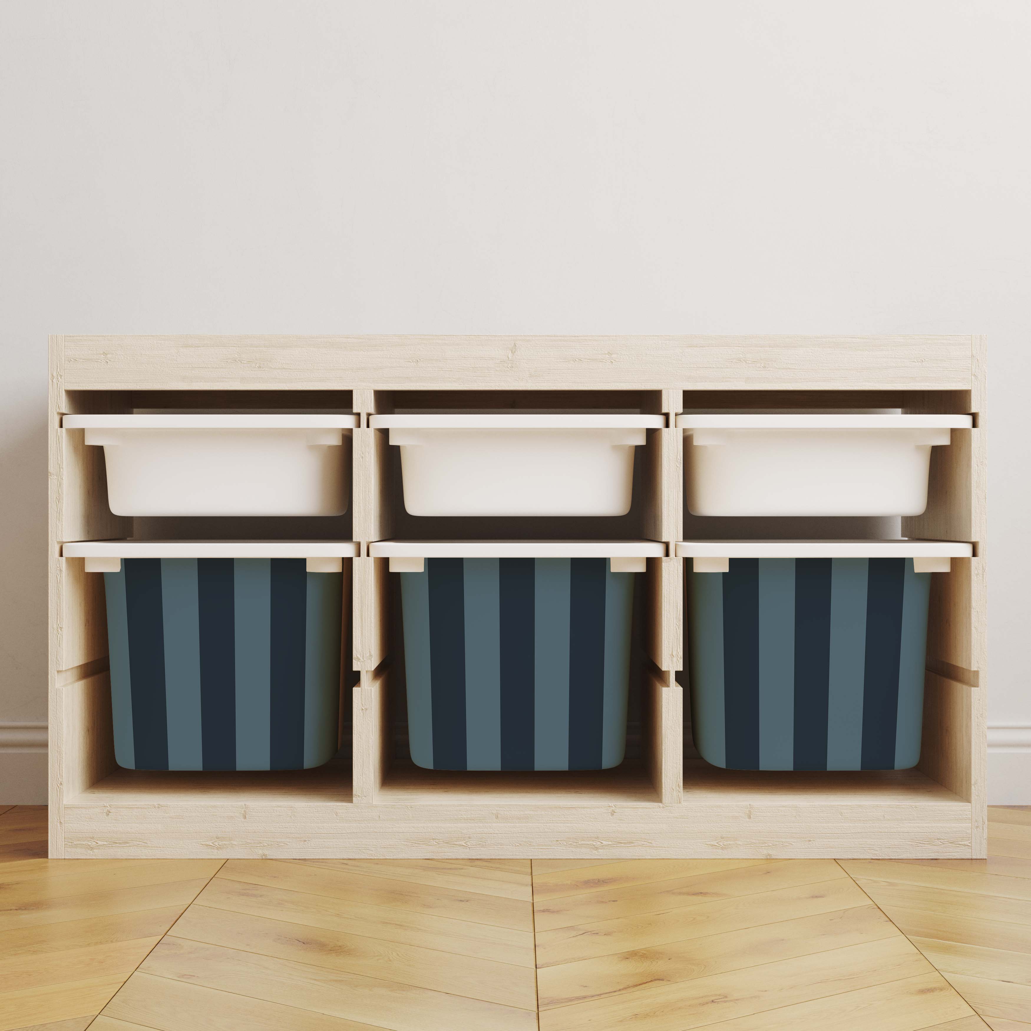 Självhäftande klistermärken – Trofast Box Decals / Välj storlek / Stripes dark blue