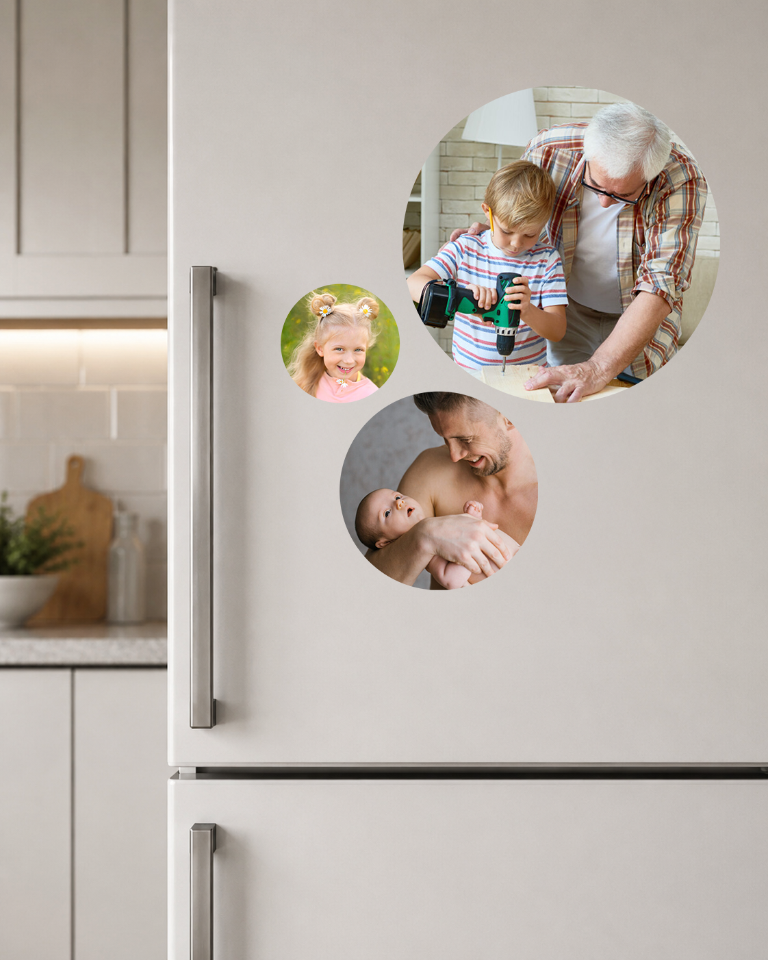 Väggdekal – Personlig foto Cirkel – Set om 3